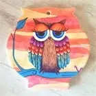 Owl Trivet Tile | Beautiful Colourful Quirky Owl On A Branch Kitchen Gift | Owl