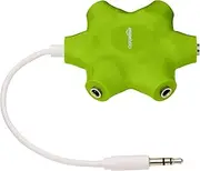 Amazon Basics 5-Way Multi Headphone Splitter, Lime Green, 5-Pack