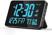 Tuya WiFi Desktop Clock Calendar Intelligent Thermometer Hygrometer with Digital LED Display Support WiFi Auto-Calibration/4-Level Adjustable Brightness/APP Remote View/High Temperature Warning for