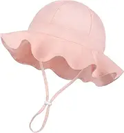 [HONGTEYA] Baby Sun Hat Kids with UPF 50+ Sun Protection Wide Brim Adjustable Beach Hats for Boys Girls