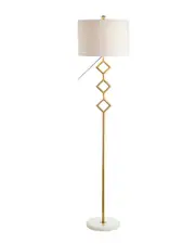 JONATHAN Y Diamante 61.5in Modern Metal & Marble Base LED Floor Lamp