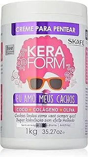 Skafe - Linha Keraform (Creme para Pentear) - Eu Amo Meus Cachos 1 Kg - (Keraform (Combing Cream) Collection - Love My Curls Net 32.27 Oz)