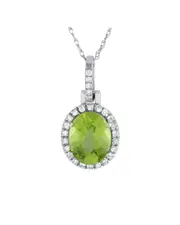 14K 0.13 ct. tw. Diamond & Peridot Pendant Necklace