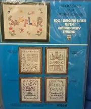 Vogart Crafts Sampler Stamped Belgian Linen Embroidery w/Thread #7062A NOS