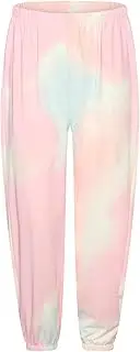 [inhzoy] Kids Girls Tie-Dye Athletic Pants Quick-Dry Elastic Waist Harem Pants for Running Gym Workout