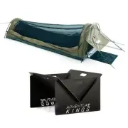 Adventure Kings Single Swag - Kwiky 50mm Mattress + Portable Steel Fire Pit