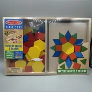 Melissa and Doug Pattern Blocks and Boards - Classic Wooden Toys - New