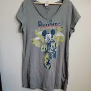 NWT Disney Gray "The Buddies" Mickey Donald Duck Sleep Shirt Juniors XL 15/17