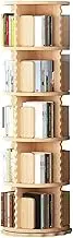 FTYEBDNC Rotating Bookshelf Tower, 360° Display Round Kids Bookshelf Storage, Stackable Bookcase, Book Display Stand for Bedroom, Living Room,A5