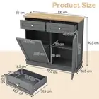Multifunctional Kitchen Trash Cabinet with 40L Hidden Bin and Storage Shelves