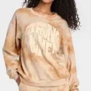 Isaac Morris Target Sweatshirt Tan Tie Dye Strong Women Retro Oversized Size L