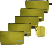 5 Pack 20 Oz Canvas Tool Zipper Bags - Heavy Duty Utility Tool Pouch - Water..