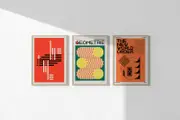 [Namly Design] Poster - Geometric Retro Set / Set of 3