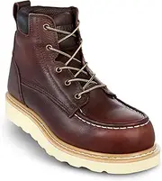 [EVER BOOTS] EverBoots Steel Toe Work Boot, Abrasion & Oil Slip Resistant Wedge Moc Toe Boots, Heavy Duty Soft Oiled Leather Lightweight Construction, Goodyear Welt Men's Industrial 6" Safety Protection Workboots
