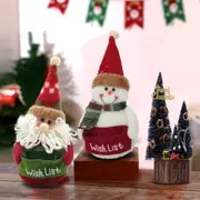 2Pcs Christmas DecorSnowman Santa Claus Cartoon Dolls Ornaments Party Decor
