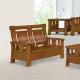 在飛比找遠傳friDay購物優惠-MUNA 家居 988型柚木色實木組椅/雙人座(沙發 實木 