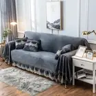 Luxury Velvet Sofa Couch Cover For Living Room Lace Sofa Towel 1/2/3/4 Seater
