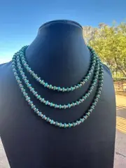 Gilded Sky Navajo Turquoise, Gold & Sterling Silver Beaded Necklace and Bracele