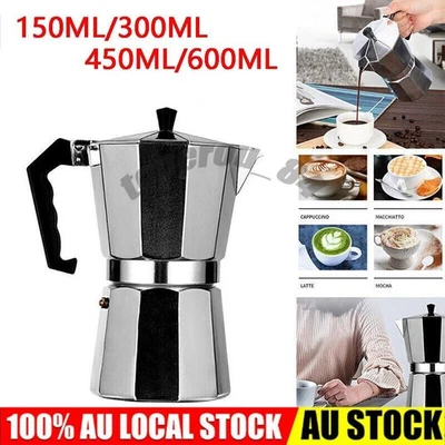 Stove Top Italian Coffee Maker Moka Pot 150-600ML Espresso Latte Percolator