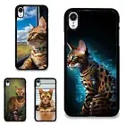 For iPhone XS 11 12 13 14 15 16 Pro Max eerily realisti Bengal cat Case Friendly