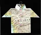 Origami Map Shirt Namibia, Windhoek, Rehoboth, Karibib, Grootfontein, Oshakati