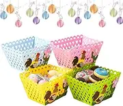 Easter Candy Basket, Rooster Pattern Bag, Egg Hunt Felt Storage 7.87x5.7 Inches/19.99x14.48cm Eco-Friendly Material/Multi-Purpose Tool For Shopping, Home, School Or Communit