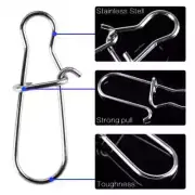 100 Fishing Hooked Snap Pin Stainless 000-3# Barrel Swivel Lure Connector New
