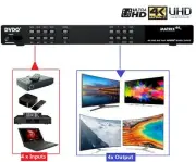 DVDO 4K/UHD 4x4 4:4 HDMI 2.0 Fast Matrix Switcher with IR/RS-232/IP Control