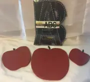 Wooden ABC’s For Classroom Wooden Apples Decor Educational Decorations