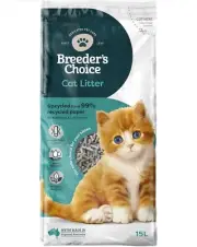 Breeders Choice 99 percent Recycled Paper Cat Litter 15 Litre