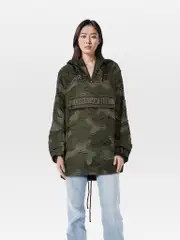 Khaki Camo Fringed Anorak