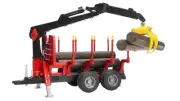 Bruder #02252 Forestry Trailer with Crane, Grapple, and 4 logs -