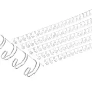 10mm (3/8″) Double Loop Wire Binding Combs, 100 Pcs, 2:1 Pitch, Silver Tone