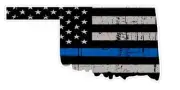 Oklahoma State (U37) Cop Thin Blue Line Vinyl Yeti Tumbler Decal Sticker