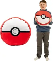 Franco Pok mon Anime Bedding Super Soft Plush Decorative Pillow, 15", Pokeball