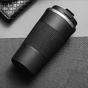 Vacuum InsulatedTravel FlaskDouble Layer Stainless Steel 304 Coffee Insulation Cup Non-Slip Car Vacuum Bottle Insulation Cup Kettle (Color : Green, Size : One Size) (Color : Black, Size : One Size)