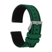 Silicone Watch Bands 22mm Soft Quick Release Watch Band, Green Black