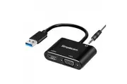 SIMPLECOM DA316A USB to HDMI + VGA Video Card Adapter with 3.5mm Audio