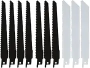 AcbbMNS 10Pcs 150mm/6'' Reciprocating Saw Blades for Wood and Metal - 4Pcs S644DM 6T, 3Pcs S150C 10T Wood, 3Pcs S922EF 18T Metal