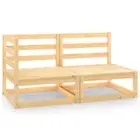 2-Piece Outdoor Sofa Set Garden Patio Lounge Bench Stool Chairs Solid Pine Wood