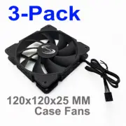 (3-Pack) CoolerOne 120x120x25 mm High Performance Case Fan Quiet 4Pin