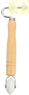Ergonomic Wallpaper Seam Roller Construction Tool Wooden Pu Wheel Glue Roller for DIY Professional Use
