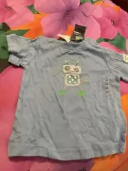 Pumpkin Patch Blue Robot Tshirt 12-18m Freepost Acc589