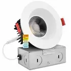 Luxrite 4 Inch LED Recessed Lighting with Junction Box 15W 5 Color Selectable