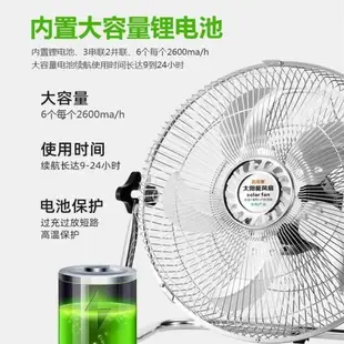 【新店鉅惠】十月新品！14寸太陽能電風扇戶外大風力家用車載多功能釣魚露營用可充電風扇郵寄春風