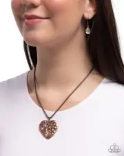 Paparazzi Outgoing Opulence - Copper Necklace And Earrings
