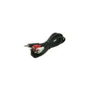 STEREN CABLE AUDIO RCA TO AUX 3.5MM SPEAKER STEREO SHIELDED Y 1.8M BLACK 255-045