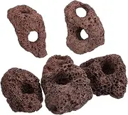 CIYODO 6pcs Volcanic Stone Colonization Ring Reptile Cave Water Plant Volcanic Stone Aquascaping Tank Plant Aquarium Decorations Fish Lava Pit Hole Aquarium Rocks Decoration Volcanic Rock