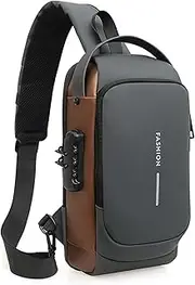 [Generic] 2025 New Carbon Fiber Streamline Anti-Theft Sling Bag,USB Charging Sport Sling, Waterproof Shoulder Backpack, Sports Crossbody Bag