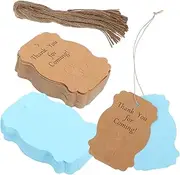 KAILIKETIY 100pcs Thank You Favor Tags with Jute Twine for Shower Bridal Shower Birthday Party Decorations Versatile Hanging Labels Message Cards